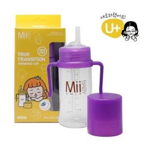 마이베이비U 드링킹 유아빨대컵 투명/퍼플 266ml