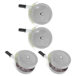 4개 회전 캐스터 휠 유모차 범용 보행기 교체용 앞뒤 연회색 내구성 조용한 탈착식 여행용