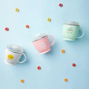 에디슨 프렌즈 흘림방지 스텐 한손빨대컵(공룡/흰토끼/오리) 3개