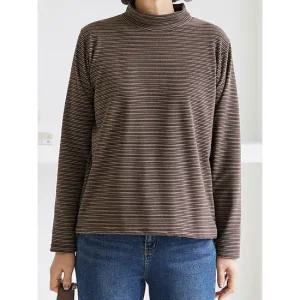 김여사 단가라 반목티   스트라이프 루즈핏 빅사이즈 데일리 이너티5TS511412