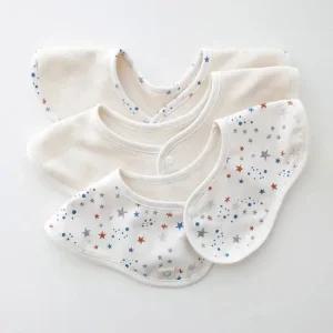 꿈두부 아기 오가닉 롤링턱받이 컬러풀스타 3종세트