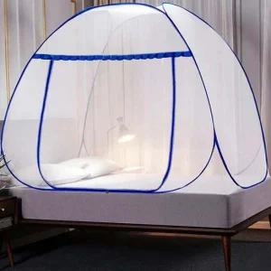 원터치 모기장 120x200cm 블루 텐트 야외 벌레 공원 휴대용 접이식 간편 설치 캠핑