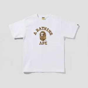 베이프 와일드 레오파드 패턴 콜리지 티셔츠 M) WHITEBEIGE