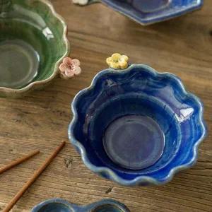 이천도자기 QX89HO56 손화 쭈글이 도자기 공기 밥그릇