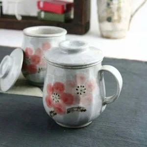 왕벚꽃 QU72LH60 뚜껑 각머그 다도 다기세트 2인구성