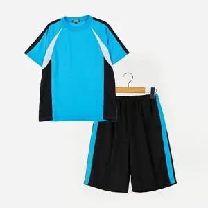 블랙라인 스카이블루 남자교복 하복 학생체육복