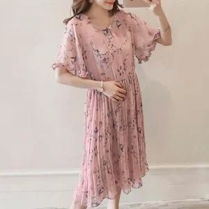 JS.9370 꽃줄기쉬폰원피스- 빅사이즈 여성의류 임부복