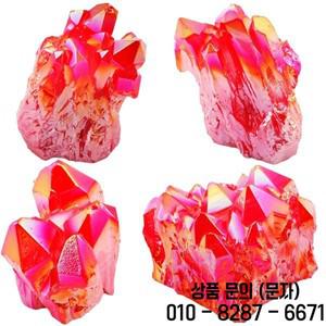 천연 암석 치유용 레드 티타늄 코팅 크리스탈 클러스터 지오드 미네랄 원석 홈 표본