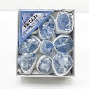 무작위 1 선물 상자  블루 방해석 장식 천연 크리스탈 원시 돌 생일 장면