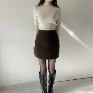 라벨 기모 베이직 겨울 미니스커트 국내제작 속바지 안감