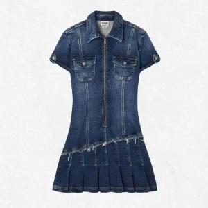 [게스] 진 여성 데님 집업 플리츠 원피스(YP3D6733) 2502850