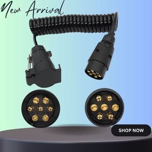 1.3M 7 핀 트레일러 트럭 라이트 보드 연장 케이블 남성-여성 전원 PU 총 소켓