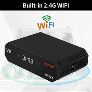 ECAMD V8 위성 TV 수신기 DVB-S/S2/S2X 풀 HD H.265 내장 와이파이 디코더 파워뷰 비스 키 AVS+ 씨캠 뉴캠