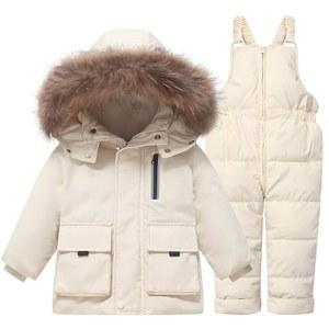 유아용 스노우슈트 아기 스노우슈트 여자 바지 남자 겨울 코트 스키 턱받이 재킷 1-5T