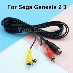 세가 제네시스 호환 2 3 II III용 1.8m AV RCA 오디오 비디오 케이블 3RCA9핀 니켈 도금 플러그 연결 어댑