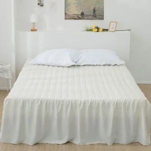 퀸 침대커버 루시 크림 밴딩 프릴 셔링 침대스커트