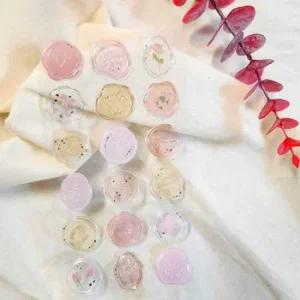 왁스 실링 스티커 청첩장 파우더핑크 원형 type B