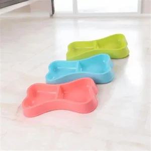 애완동물 뼈다귀 모양 2구 식기