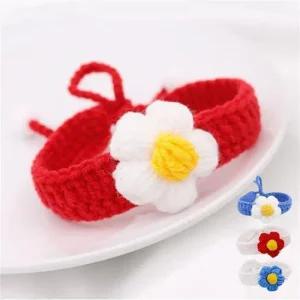 고양이 뜨개 꽃목걸이 케이프 L 반려묘 니트