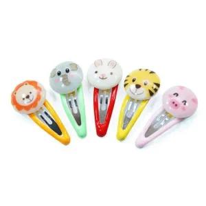 동물 캐릭터 강아지 애견 똑딱이 머리핀 X5개 (랜덤)