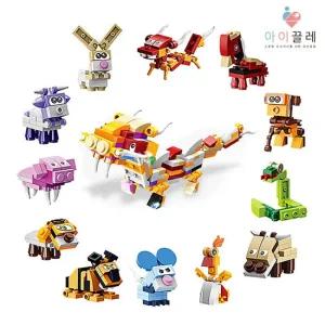 아이끌레 디노 미니 피규어 호환 블록 세트 투명.파이어