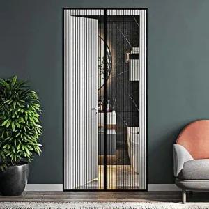 자석 문 모기장 블랙 90cm 흔들림방지 파리 해충차단 통풍 환기 자동닫힘 방음 테이프