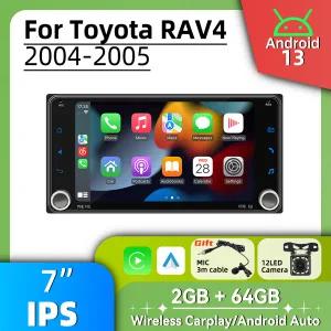 토요타 RAV4 RAV 4 2004-2005용 2Din 안드로이드 라디오 카 멀티미디어 헤드 유닛 GPS 스테레오 7인치 화면