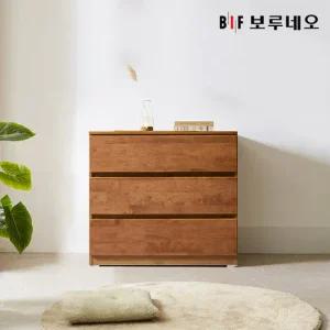 앳홈 테드 브라우니 원목 800 3단 서랍장 (깊이400)
