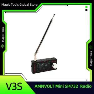 호환 V3S AMNVOLT 미니 SI4732 DSP 라디오 수신기 Hi-Z 및 헤드폰 앰프 ABS 케이스 FMAMSSB 수신기