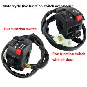 다기능 시작 핸들 부품 바 초크 22mm 경적 오토이 어셈블리 지시등 왼쪽 ATV 방향