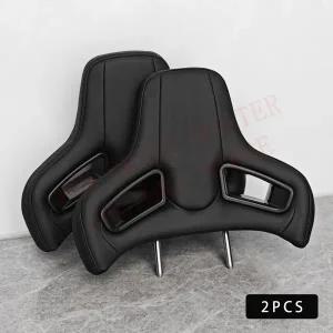 2개입 범용 PVC 자동차 레이싱 시트 헤드레스트 삽입형 삼각형 구멍 분리형 스포츠 시트 헤드레스트 베개