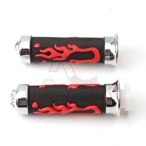 14mm 일반 바이크 오토바이 수정 불꽃 패턴 해골 머리 장식 핸들 바 오프로드 차량 부품