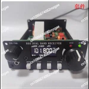호환 DIY 키트 R60 88-108Mhz 에어밴드 118-136Mhz FM 방송항공 밴드 PLL 수신기 케이스 포함 2차 주파수