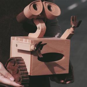 원목 티슈 박스 거실  레트로 장식 발렌타인데이 선물 만화 종이 상자 데스크탑