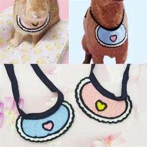 강아지턱받이 소형 애견 고양이  목걸이