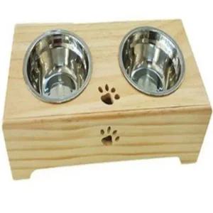 나무 애견 목재 발자국 식기
