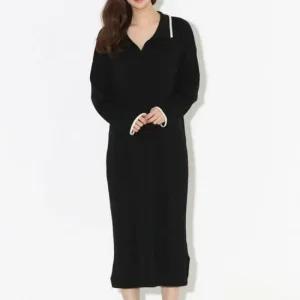 [라일리여성의류] Rly 루즈핏원피스 니트 카라 SD220413- 오버  43639784)