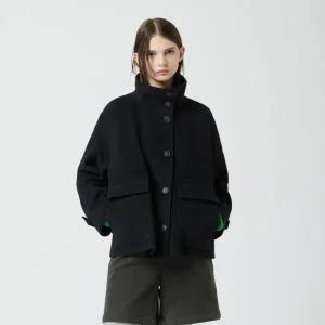 [롯데백화점]씨씨콜렉트 체크 하이넥 숏 코트 C254MSG001