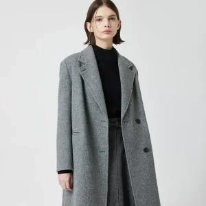 [CC콜렉트]헤링본 테일러드 세미 더블 롱 코트_C254MSG562_s