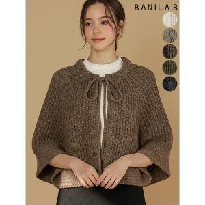 [머스트비]여성 리본매듭 니트 망또 케이프_P413142457