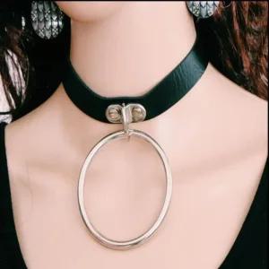 [라일리쥬얼리] Rly 블랙 레더 오 링 초커 목걸이 포인트 패션목걸이