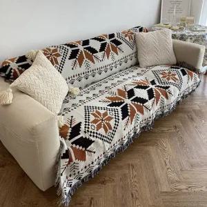 빈티지 감성 캠핑 러그 거실카페트 180x230 차박 담요 소파커버 블랭킷 이불 매트
