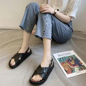 여성 키높이 효과 여름 데일리 샌들 버클 스트랩샌들