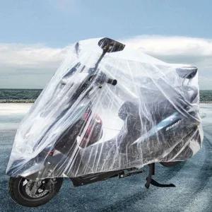 자전거 오토바이 바이크 투명 커버 비 먼지 차단 M