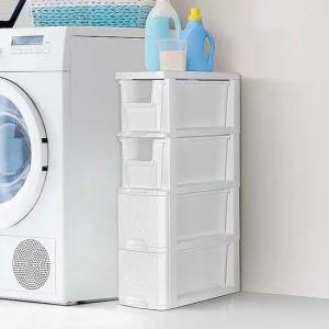 틈새수납 4단 틈새서랍장 플라스틱수납장 미니 안방슬림 코너낮은