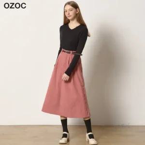 [오조크(OZOC)] 코듀로이 벨트 세트 스커트 (택가격 85000원)