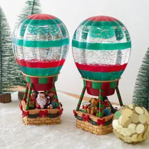 크리스마스 인테리어 무드등 워터볼 열기구 오르골 2Type