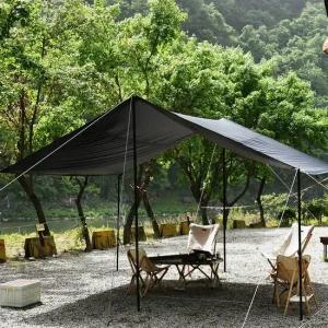 BUCK703 캠핑 블랙코팅 암막 렉타타프 중형 풀세트 3000X3000