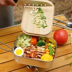 캠핑 반합 스텐 우드 뚜껑 도마대용 소잡이 찜망포함