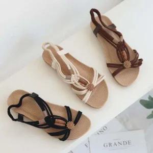 여름 끈샌들 직장인 굽낮은 샌들 여대생 캐주얼 신발